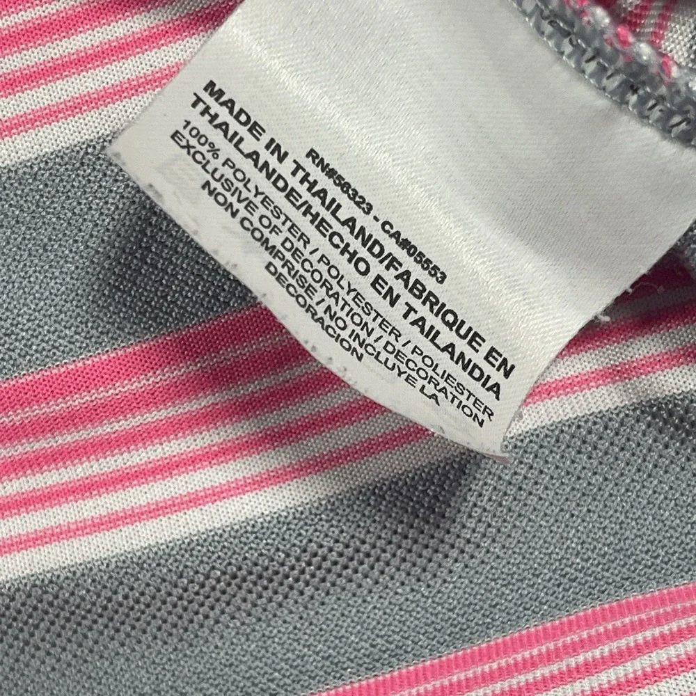 Nike Golf Dri-Fit Tour‎ Performance Polo Men's L Gray Pink Striped